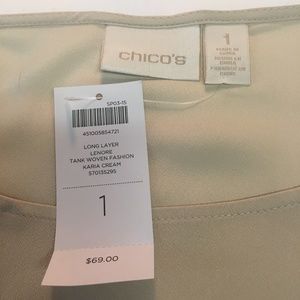 Chico's Long Layer Tank top Hi Lo Hem Size 1